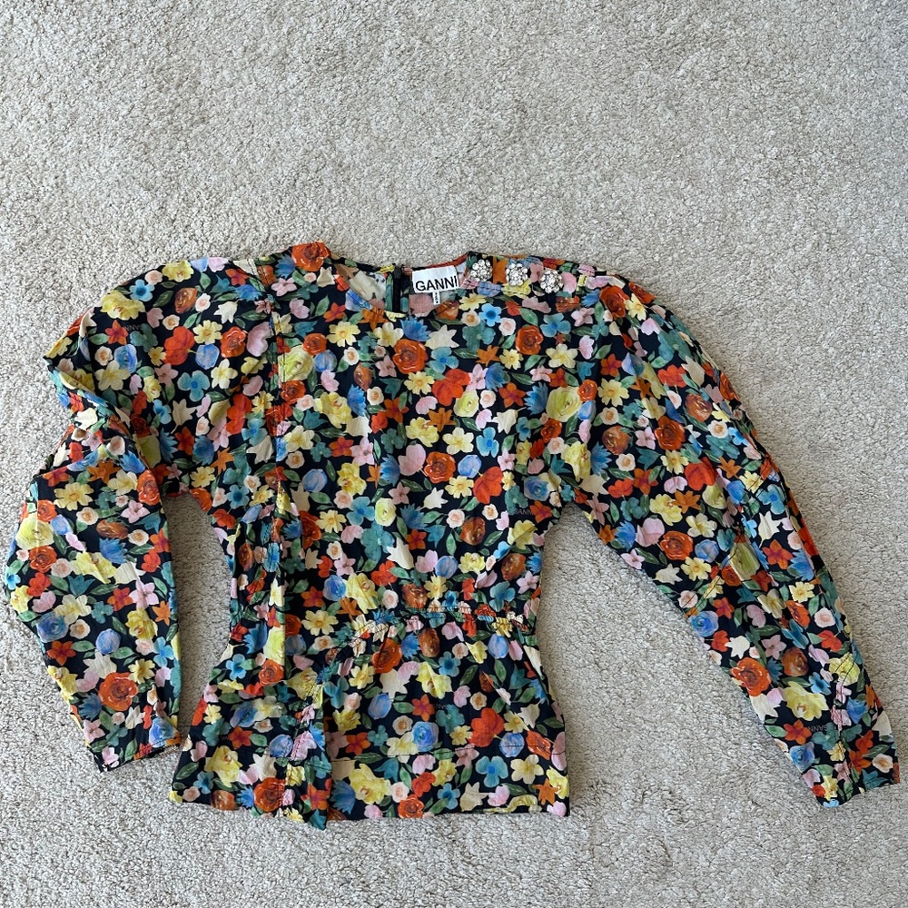Ganni flowers blouse